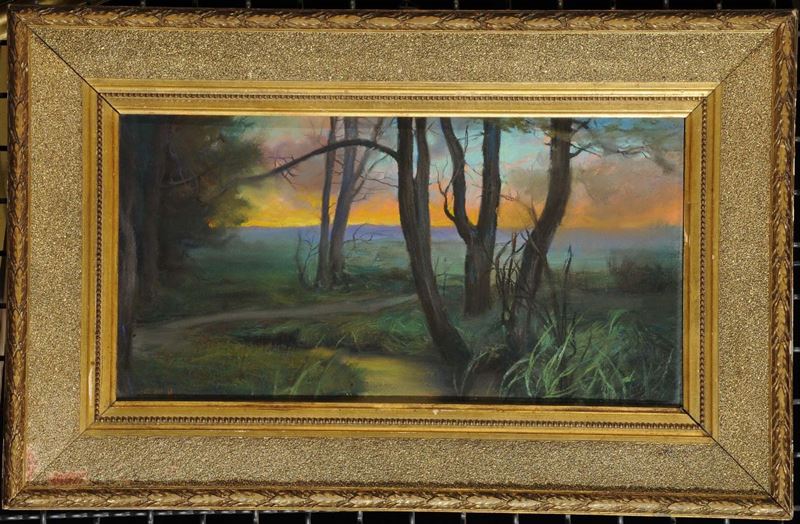 Schiaffino Bosco al tramonto  - Auction Old Paintings and Furnitures - Cambi Casa d'Aste