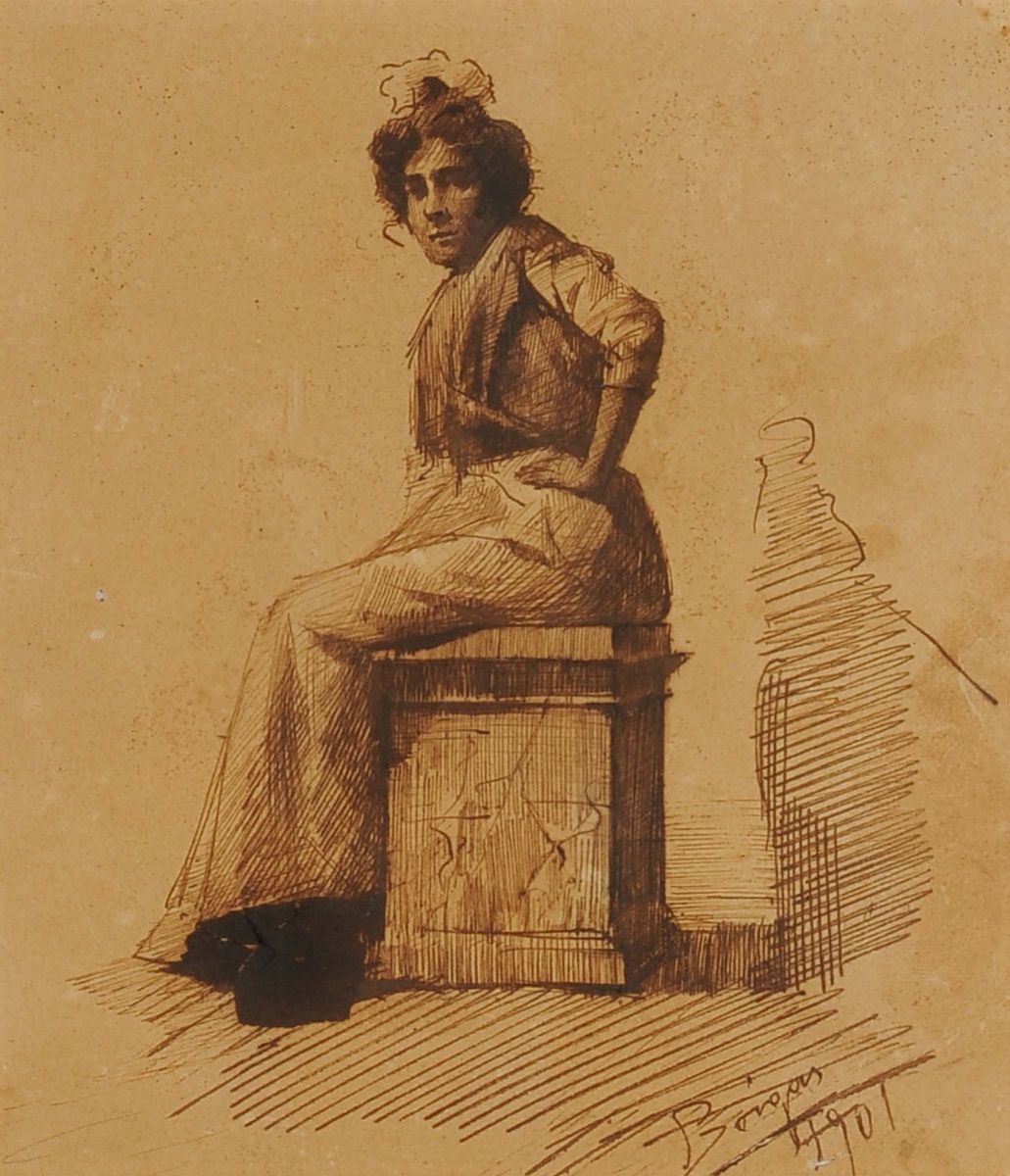 Anonimo del XX Secolopaesaggio e Due Ritratti, 1901