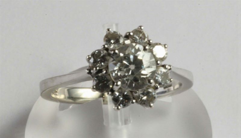 Anello con diamante centrale  - Auction Silver, Clocks and Jewels - Cambi Casa d'Aste