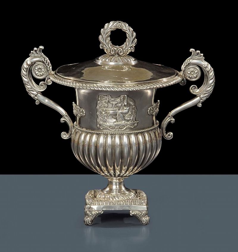Zuccheriera biansata in argento, Pietro Borrani (attivo 1820-1824)Torino XIX secolo  - Auction Silver, Clocks and Jewels - Cambi Casa d'Aste