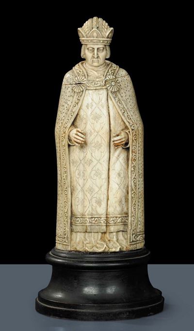 Scultura in Avorio Raffigurante Sovrano, Germania Fine XVIII Secolo