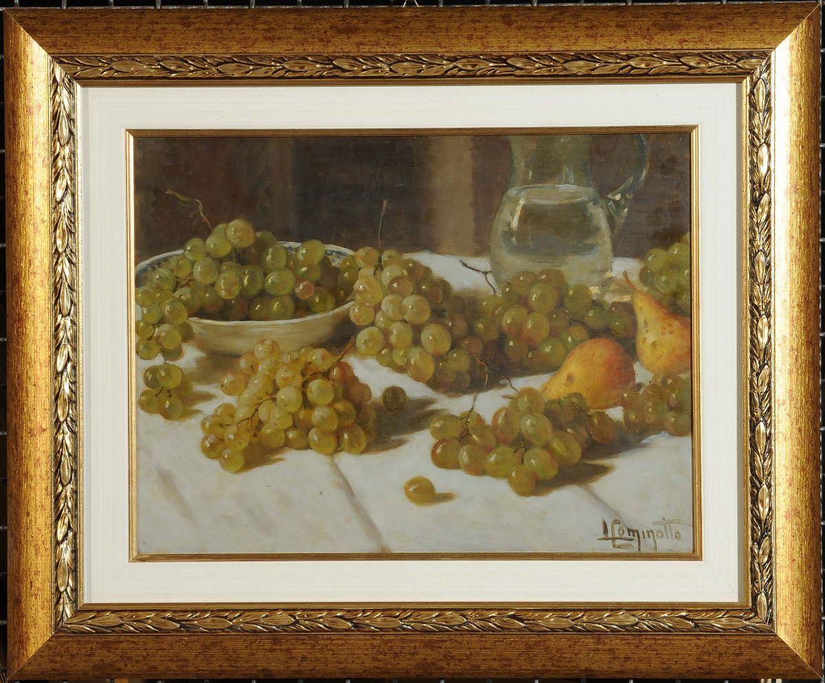 Leonardo Cominotto (1898-1966)natura Morta con Uva
