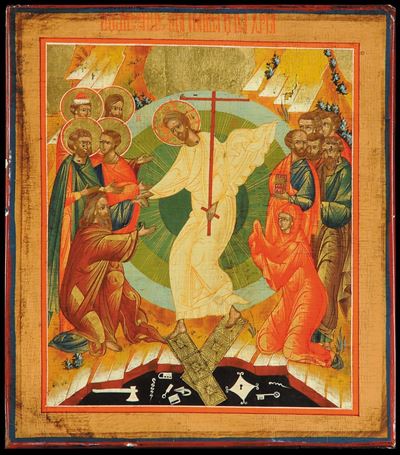 Icona Raffigurante Discesa agli Inferi, Metˆ XIX Secolo