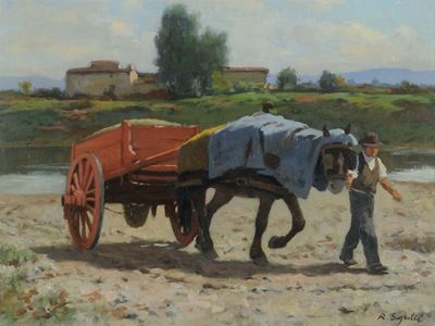 Roberto Sgrilli (1897-1985)renaiolo Sull'arno