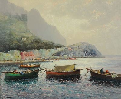 Guido Odierna (1913-1991)barche da Pesca