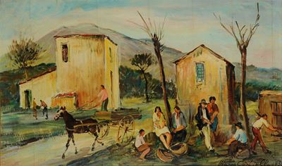 Mario Cortiello (1907-1982)campagna con Figure