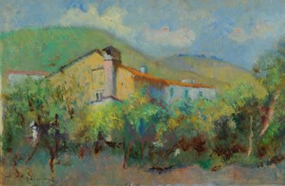 Edoardo Gordigiani (1866-1961)casolare Toscano, 1937