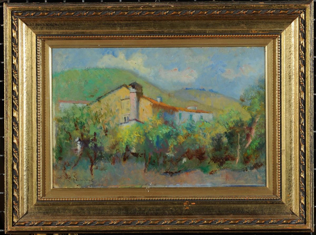 Edoardo Gordigiani (1866-1961)casolare Toscano, 1937
