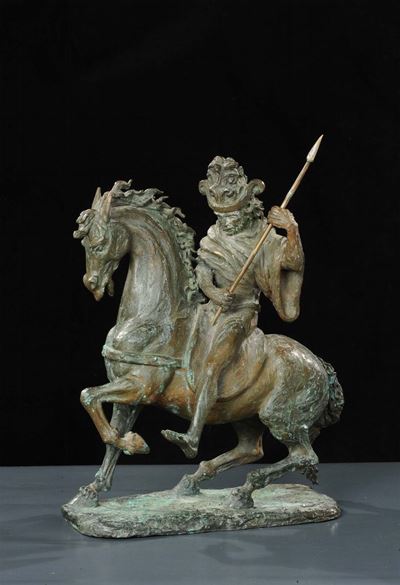 Angelo Canevari (1930)cavaliere con Lancia