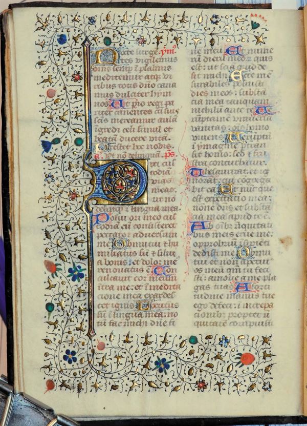 Manoscritto su pergamena in latino Officiolo e libro dei Salmi