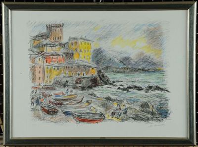 Michele Cascella (1892-1989)vaso di Fiori e Boccadasse