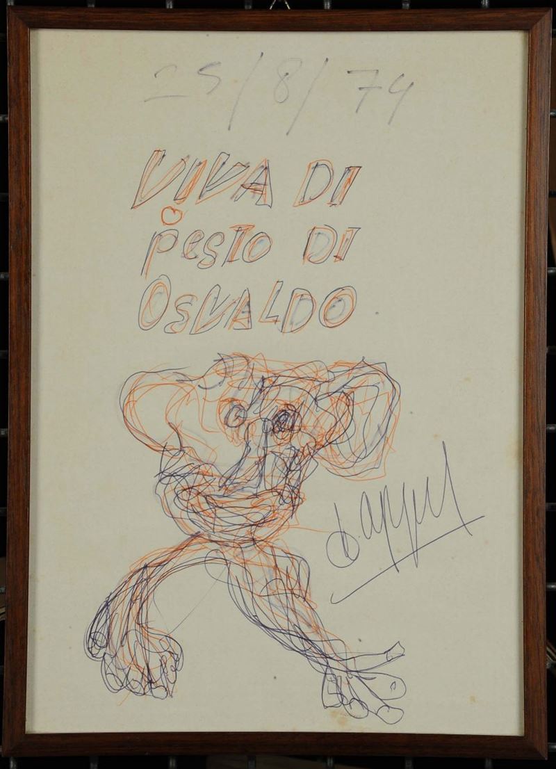 Appel Viva di pesto di Osvaldo, 1974  - Asta Antiquariato e Dipinti Antichi - Cambi Casa d'Aste