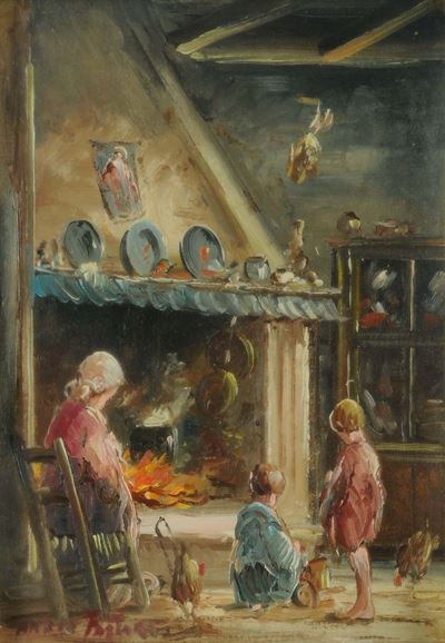 Mario Fattori (1930)interno di Casa Colonica