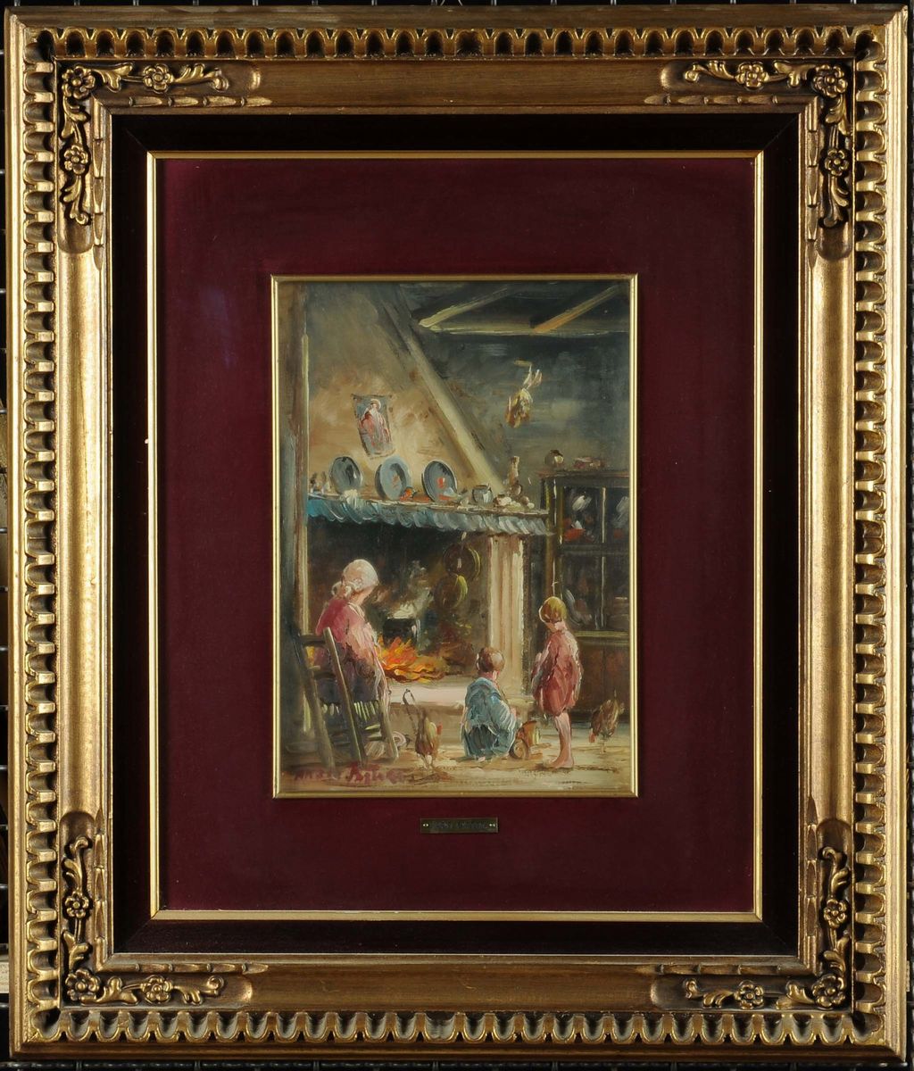 Mario Fattori (1930)interno di Casa Colonica