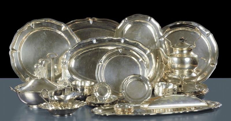 Servizio di piatti in argento 925, Messico XX secolo  - Asta Gioielli, Argenti ed Orologi Antichi e Contemporanei - Cambi Casa d'Aste
