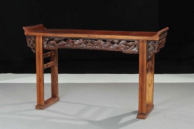 Console in Legno Massello, Cina XX Secolo