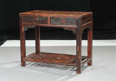 Tavolino in Legno Massello, Cina XX Secolo