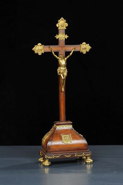 Crocifisso in Bronzo Dorato, XIX Secolo