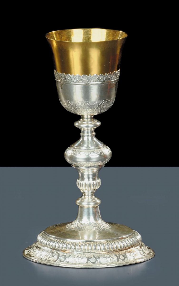 Calice in Argento Sbalzato, Seconda Metˆ XIX Secolo