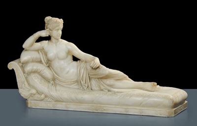 Scultura in Marmo Raffigurante Paolina Bonaparte