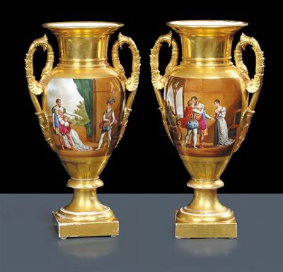 Coppia di Vasi in Porcellana Firmati Jacob Petit (1796-1868)