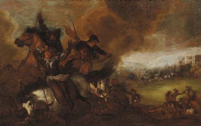 Scuola del XVIII Secolobattaglia con Cavalieri