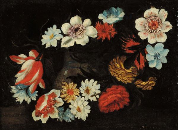 Scuola del XVIII secolo Natura morta con fiori
