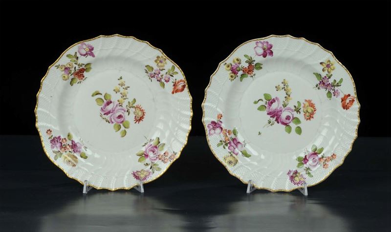 Coppia di piatti in porcellana, Vienna  - Asta Antiquariato e Dipinti Antichi - Cambi Casa d'Aste