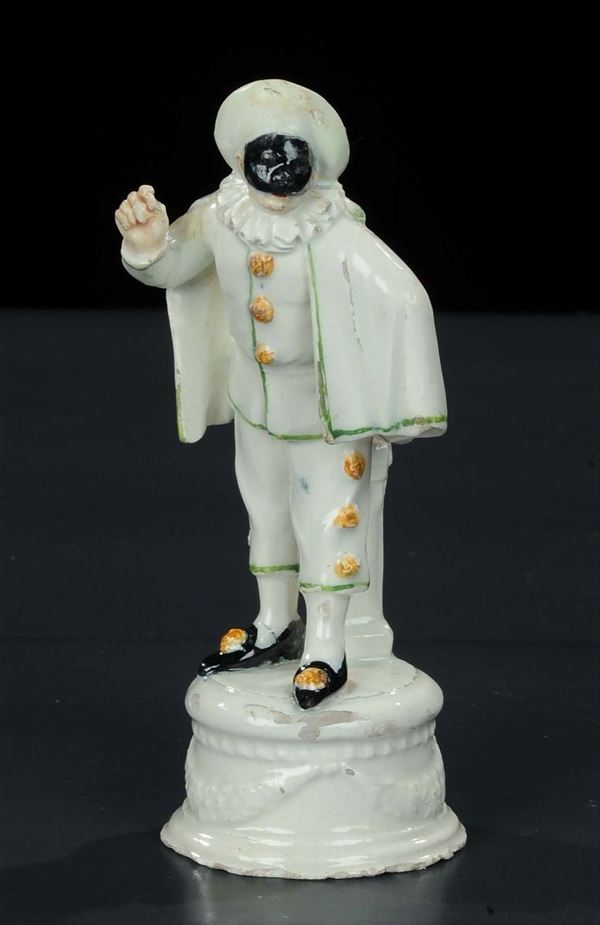 Statuina in terraglia raffigurante Balanzone, Bassano XVIII secolo