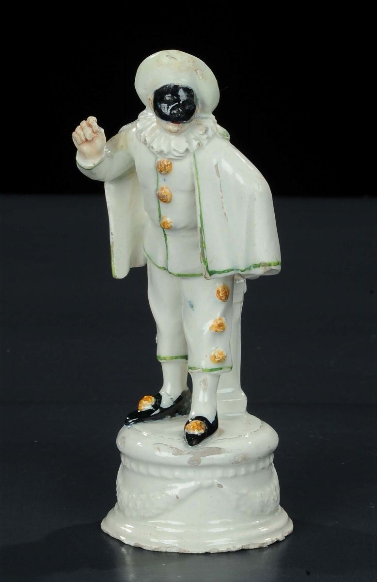 Statuina in terraglia raffigurante Balanzone, Bassano XVIII secolo  - Asta Antiquariato e Dipinti Antichi - Cambi Casa d'Aste