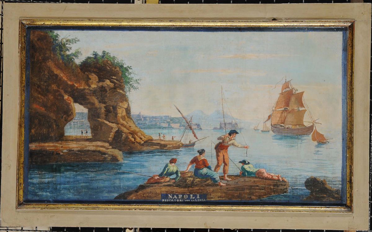 Anonimo del XIX Secolonapoli, Pescatori con la Lenza