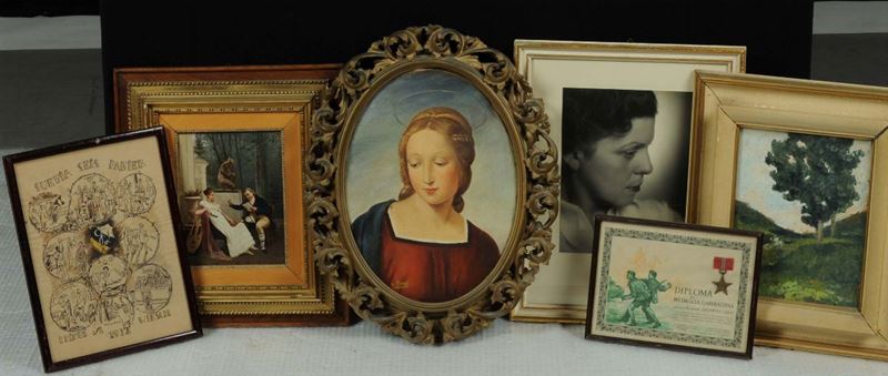 Lotto di dipinti diversi, fotografie ed altro  - Asta Antiquariato e Dipinti Antichi - Cambi Casa d'Aste