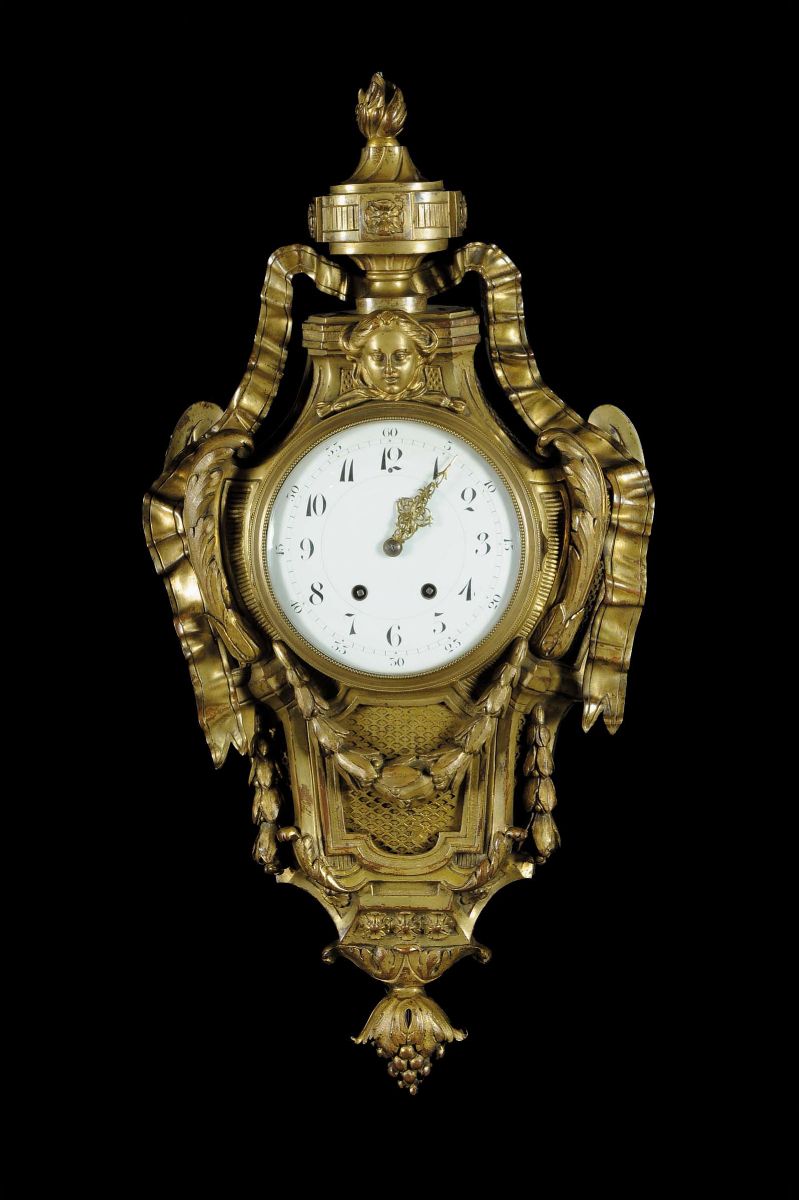 Orologio e Barometro in Bronzo Dorato, XIX Secolo