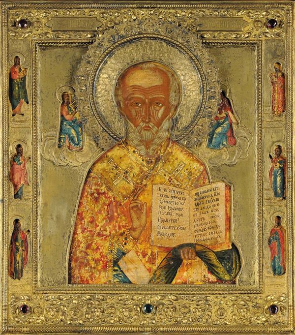 Icona raffigurante S.Nicola, Russia fine XVIII secolo