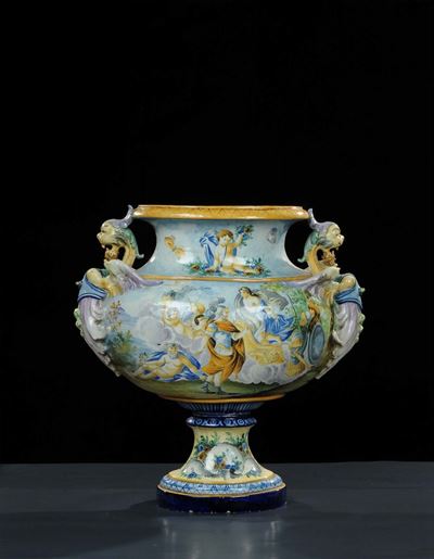 Vaso in Ceramica dal Profilo Schiacciato, Centro Italia XX Secolo