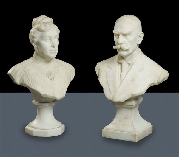 Augustin Lesieux busto maschile e busto femminile, 1917