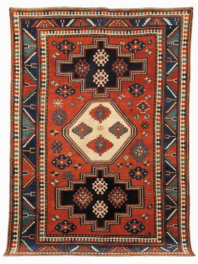 Tappeto Caucasico Kazak Lori Pampak, Metˆ XIX Secolo