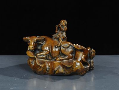 Svuota Tasche in Gres a Foggia di Foglia Accartocciata, Cina XIX Secolo