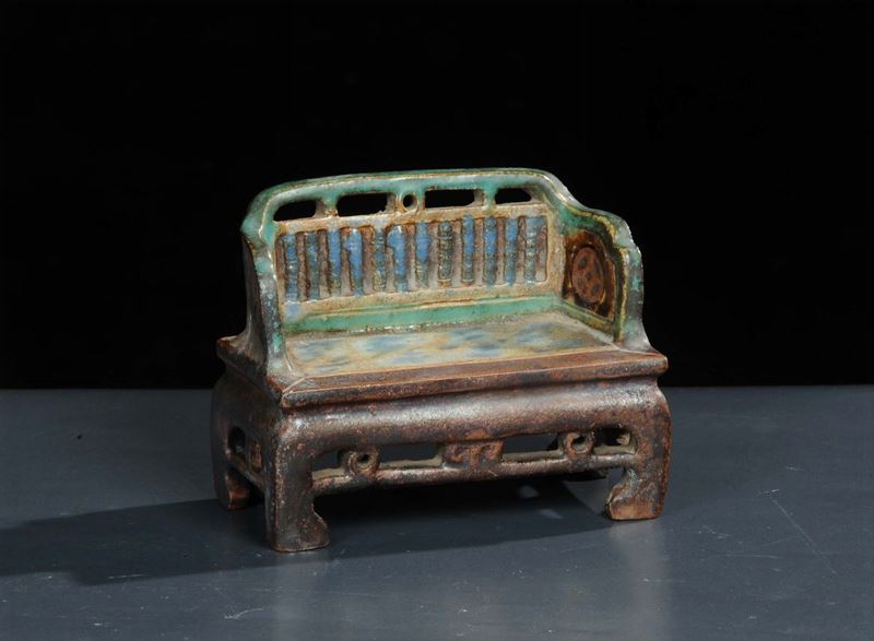 Modello di panchina in gres, Cina XIX secolo  - Asta Arte Orientale - Cambi Casa d'Aste