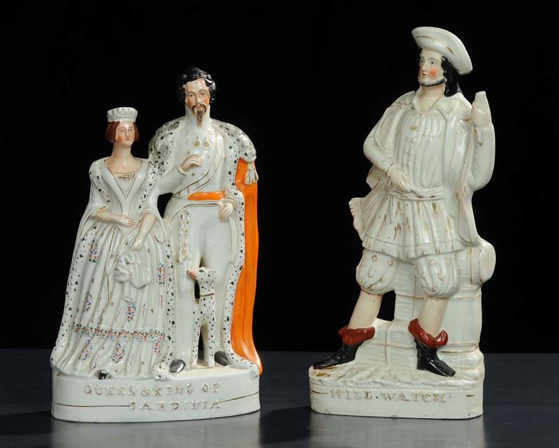 Due statuine in ceramica, Inghilterra XX secolo  - Auction Old Paintings and Furnitures - Cambi Casa d'Aste
