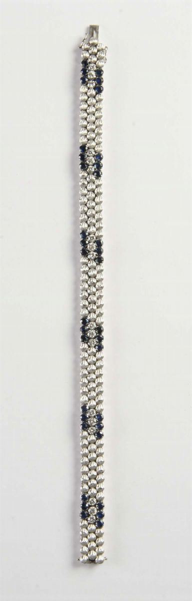 Bracciale con zaffiri e diamanti  - Auction Silver, Clocks and Jewels - Cambi Casa d'Aste