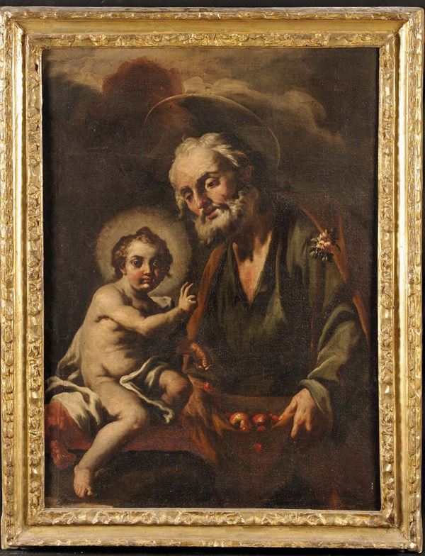 Lorenzo De Caro (1700-1765), attribuito a San Giuseppe con Ges benedicente
