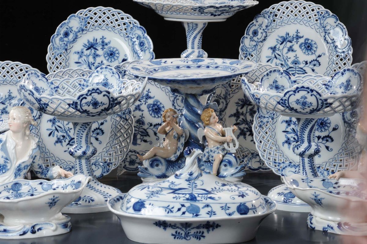Servizio da Tavola in Porcellana Bianca, Meissen Prima Metˆ XIX Secolo