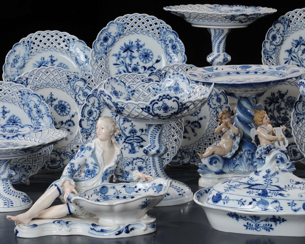 Servizio da Tavola in Porcellana Bianca, Meissen Prima Metˆ XIX Secolo