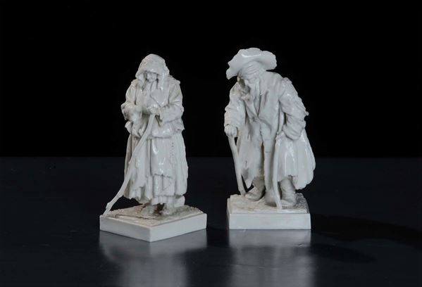 Coppia di figure in porcellana bianca, Doccia Ginori XIX secolo