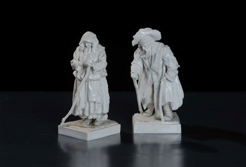 Coppia di figure in porcellana bianca, Doccia Ginori XIX secolo  - Auction Old Paintings and Furnitures - Cambi Casa d'Aste