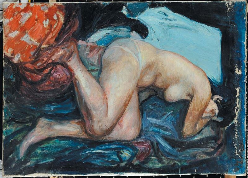Paolo Ghiglia (1889-1915) Nudo femminile  - Asta Dipinti del XIX e XX secolo - II - Cambi Casa d'Aste