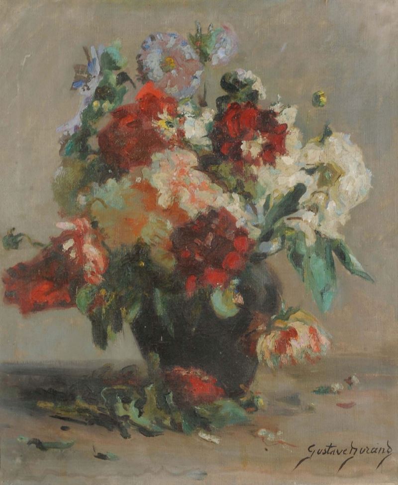 Gustave Durand (1905-?) Fiori  - Auction Antiquariato, Argenti e Dipinti Antichi - Cambi Casa d'Aste