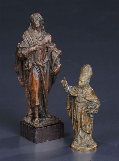 Due Piccole Statuine in Bronzo, XVIII Secolo