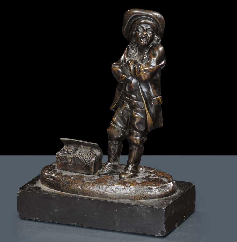Beggar in bronzo, Olanda XVII secolo  - Asta Antiquariato e Dipinti Antichi - Cambi Casa d'Aste